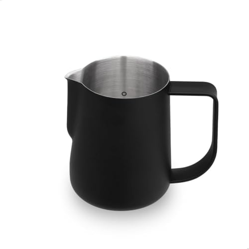 watchget Milk Frothing Pitcher 250ml/8oz, Stainless Steel Espresso Steaming Jug, Cappuccino Latte Art, Coffee Machine Accessories Barista Steam Frother Pitcher, Black