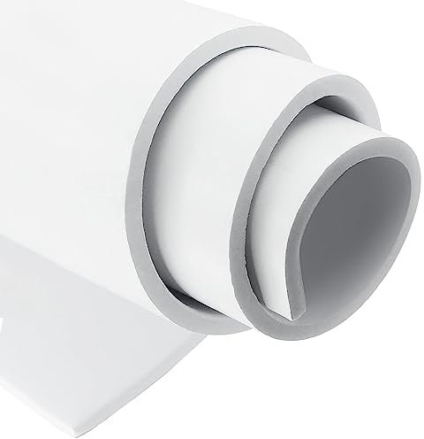 SDLDEER Self Adhesive Foam Roll, 300mm(W) x 12mm(T) x 3m(L) Foam Sheets, DIY Multifunction Neoprene Rubber Sheets Pads for Furniture Protection, Non-Slip, Sound Insulation, Shock Absorption (White)