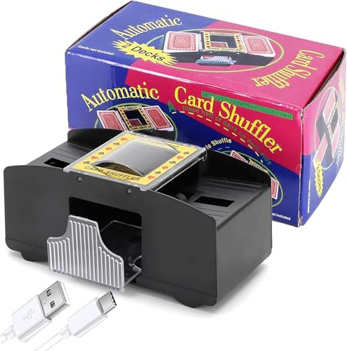 Dacefloy Mélangeur de Cartes Électrique, Automatique et Portable pour 1-2 Jeux, Idéal pour Clubs, Fêtes, Soirées Poker et Jeux de Cartes Classiques