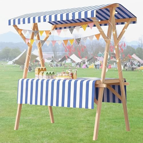 Carrito de Venta al Aire Libre Plegable, quiosco de exhibición con toldo, Estante de concesión para Puestos de Comida y Eventos de Comida callejera en mercados(D,59x23.6in Folding Type)