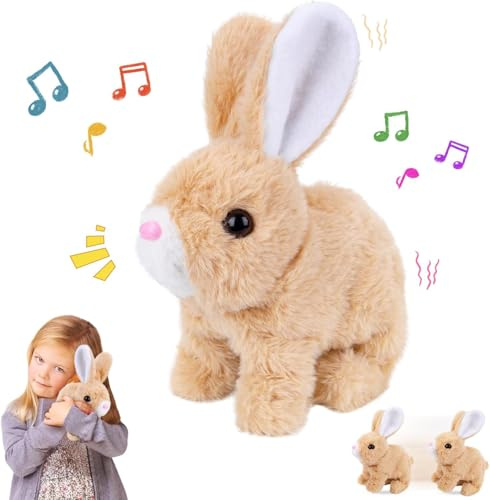 Vibbang Easter Bunny Toy, My Realistic Bunny Toy with Sounds Movements, Hopping Bunny Toy Plush, Easter Gifts for Kids, Stuffed Rabbit Toys for Kids Easter Birthday