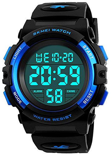 cofuo Kids Digital Sports Watch for Boys Girls, Boy Waterproof Casual Electronic Analog Quartz 7 Colorful Led Watches with Alarm Stopwatch Silicone Band Luminous Wristatches