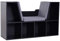 HOMCOM Bookcase Storage Shelf with Cushioned Reading Seat, Cube Bookshelf Organizer for Bedroom Living Room, Black