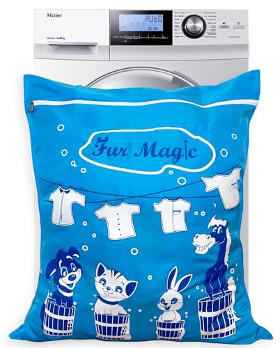 Fur Magic Pet Laundry Bag, Keeps Washing Machine Free from Dog & Cat Hair