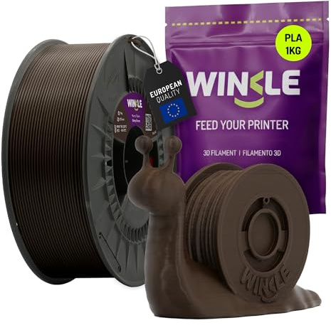 WINKLE PLA HD Filament 1.75mm Ebenholz Braun, 1kg Spule, 3D Drucker Filament Kompatibel mit FDM Druckern, 3D-Druckmaterialien, Maßgenauigkeit +/- 0.05mm, Bioabbaubar Leicht zu Bedrucken