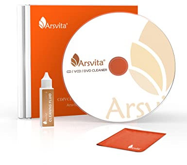 Arsvita Laser Lens Cleaner Disc Cleaning Set for CD/VCD/DVD Player, Safe and Effective, ARCD-02
