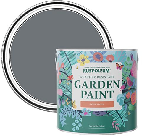 Rust-Oleum Grey Mould-Resistant Garden Paint In Satin Finish - Marine Grey 2.5L