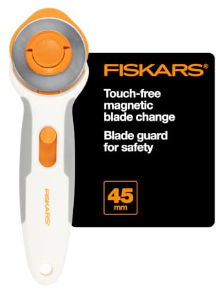 Fiskars 45mm Stick Titanium Easy-Change SoftGrip Rotary Cutter for Fabric