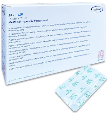 25x Pflaster wasserfest 15 x 9 cm Wundpflaster steril transparent - wasserdichtes Pflaster nach OP - MHD 30.03.2025 - Sonderposten Duschpflaster