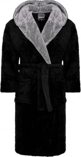 SnuggleME Dressing Gowns for Men | Super Soft Snuggle Hooded Dressing Gown | Men's Warm and Cozy Fleece Nightwear Robe | Gifts for Him