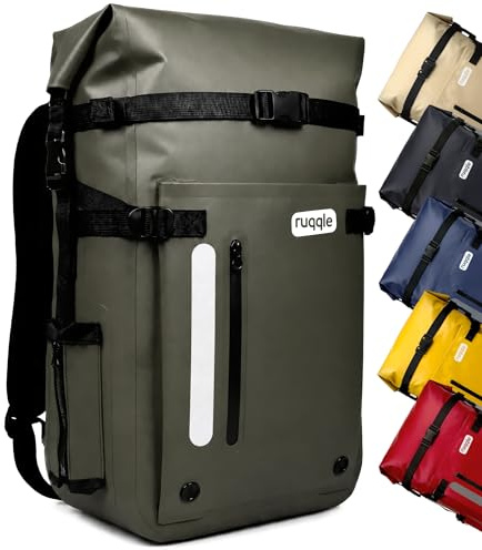 Ruqqle Versatile Waterproof Dry Bag 20/30/45L with 3 External Pockets, Waterproof Comfort Backpack Beach Boat Canoe Paddle Kayak Hiking Camping Fishing Motorcycle