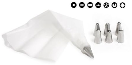 PARENCE.- Poche à Douille avec 7 embouts Différents pour une Décoration de vos Desserts Optimale - Patisserie, Polyvalence, Créativité - Silicone Réutilisable