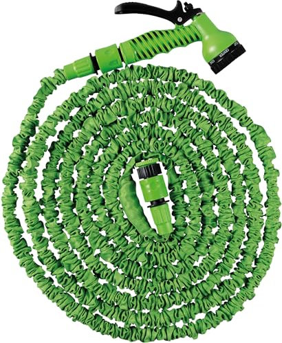 Bestfor Extra Flexible Expandable Garden Hose Pipe with 7 Function Spray Nozzle and Tap Adaptor for Watering, Irrigation, Car Cleaning. Compact Fold Away Size 7.5m