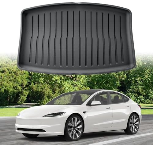 ECOZEN Alfombrilla Maletero 3D para Tesla Model 3 Highland 2024-2025 TPE Alfombrilla (Inferior) de Goma para Maletero Impermeable antideslizante Borde Alto Todo Clima Alfombrilla Maletero para Model 3