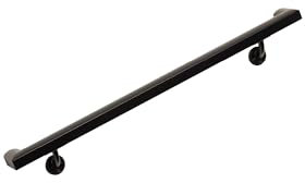 Complete Aluminum Handrail KIT - Wall Mount Brackets with Hardware, Indoor & Outdoor, Powder Coated, Comfortable Grip, Stronger ADA Design, Stylish Look (Black Textured, 3' Length)