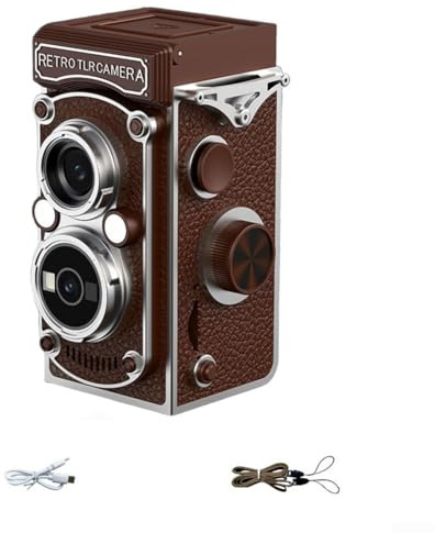 Retro mini-digitalkamera, 1080P fotokamera retrokamera, ultrabärbar kamera, autofokus mini kompakt digitalkamera, för nybörjare ungdomar vuxna (brun)