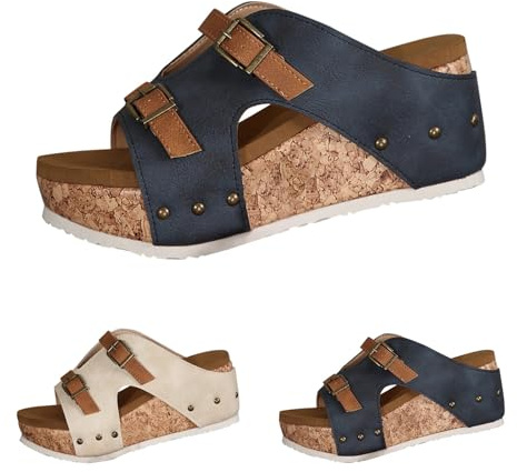 Sommarskor för kvinnor med kilklack, pantoletter, damer, platå, damsandaler, öppen mössa, espadriller, kvinnor, eleganta fritidssandaler, mors dag, platåsandaler med spännrem