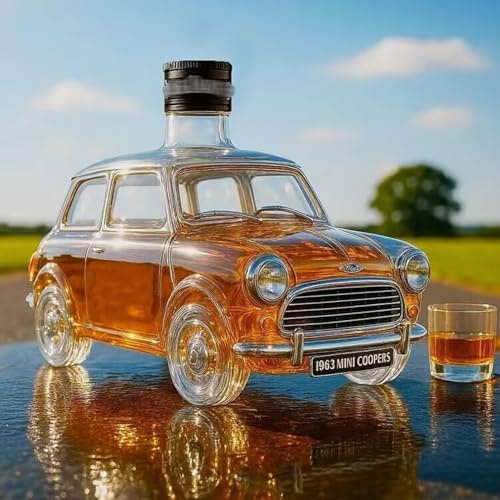 300 ml karaff dekanter whiskystaty skulptur - bilformad vinflaska skulptur, rolig anti-läckage glas whiskykaraff, dekorationspresent (#3)