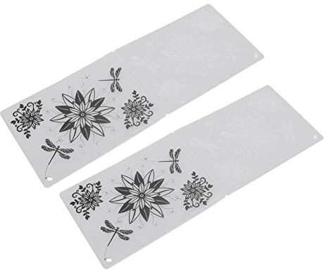 Pwshymi Juego de Plantillas de Estampado Patrones Bonitos y Prácticos para Hacer Tarjetas y Manualidades con Papel 2 Piezas de Plástico 14,7 Cm X 10,4 Cm