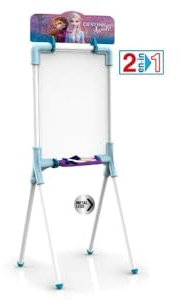 Chicos - Disney Frozen II | Lavagna Disney per Bambini 2 in 1 Reversibile | Per gessi e pennarelli | Include 10 gessetti, pennarello e panno | Cavalletto in metallo | A Partire dai 3 anni (53039)