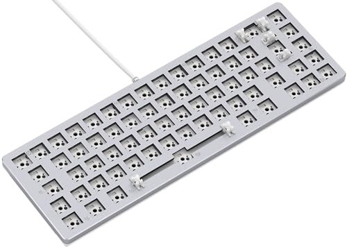 Glorious Gaming GMMK 2 Compact (65%) Barebones (solo carcasa) - Carcasa de teclado gaming mecánico, compacta TKL (65%), aluminio, personalizable, RGB, distribuciones internacional / ISO - Blanco