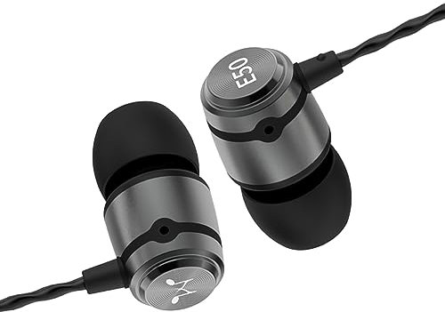 SoundMAGIC Auriculares intraurales E50 con Cable, sin micrófono, Monitor HiFi, Aislamiento de Ruido, Sonido Puro, Ajuste cómodo, Color Negro