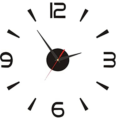 Orologio Adesivo da Parete, 3D Orologio da Parete Fai Da Te, Piccola Silenziosa Senza Cornice da 40 cm, Semplice Orologio da Parete in Acrilico Creativo per Decorare la Parete Vuota per Casa, Ufficio