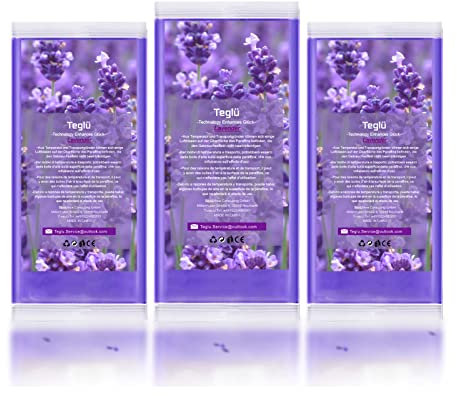 Teglu Paraffinwachs 3x 450g（1.35kg） für Paraffinbäder für Hände und Füße, Paraffinwax Lavendel