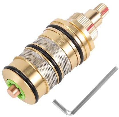 Ksrnsne Cartouche de Robinets Thermostatique De Douche et Poignée en Laiton Remplacement pour le pour Mitigeur Mélangeur Barre de Douche Mélangeur Douche Cartouche
