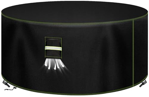 VDISRR Funda Mesa Exterior Impermeable, 600D Oxford Funda para Muebles de Jardín Ø160x74cm, Funda Protectora para Sofa con Salidas de Aire Cubierta de Muebles de Patio Anti Viento, Anti UV
