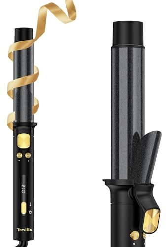 Terviiix Automatic Lockenstab 32mm, Automatisch rotierender Lockenstab, Automatischer Lockenstab für langes Haar, Keramischer Lockenstab mit Arganöl & Keratin mit Klemme, isolierte Reisetasche