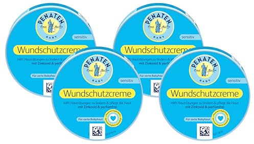 PENATEN Wundschutzcreme, beruhigende Baby Wundschutz Creme mit Zinkoxid für Schutz im Windelbereich (1 x 200ml) (Packung mit 4)