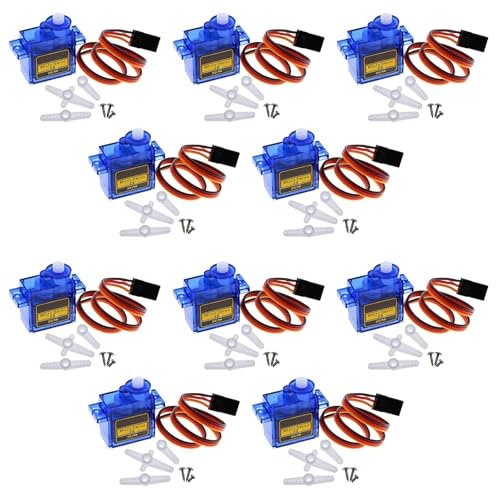 Servo 10PCS 9G Micro Servo Motor Hohe Präzision und Drehmomen Mini Servomotor für RC Hubschrauber Boot Flugzeug Helikopter Auto Fahrzeugmodelle Steuerung Mini Modellbau für Arduino, 360° Drehung