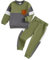 Toddler Baby Boys Fall Winter Outfits Long Sleeve Contrast Color Sweatshirt Pullover T shirt with Elastic Waist Sweatpants Tracksuit Sets 2Pcs Clothes for Little Boys (Dark Green, 5-6 Years)