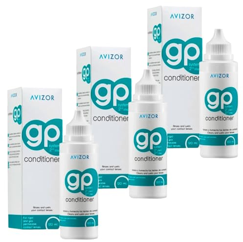 Avízor Gp Conditioner Confezione da 3x120 ml - Soluzione per Lenti a Contatto Rigide e Permeabili ai Gas - Schiarisce e Idrata - Pulizia Profonda e Comfort Quotidiano