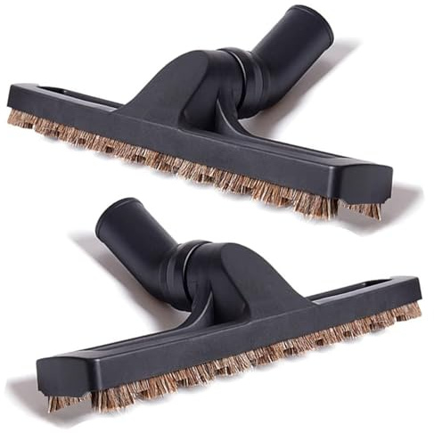 2Pcs Upgraded Vacuum Floor Brush Universal Vacuum Hardwood Brush 1 1/4 inches Durable Vacuums Hard Floor Brushes Multi Vacuum Accessories with Horse Hair Soft Bristles Attachment for Shop Vac