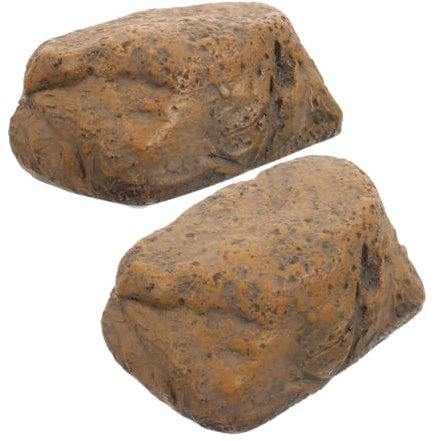 FONDOTIN 2stücke Schlüsselversteck Für Draußen Kunststeinoptik Schlüsselbox Ersatzschlüsselhalter Dekoratives Gartengegenstand Für Garten