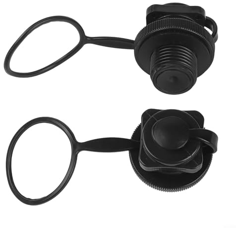 Jotekonoby Lot de 2 valves d'air de bateau gonflables, bouchons en spirale, bouchon à vis anti-fuite, remplacement pour matelas pneumatique de kayak