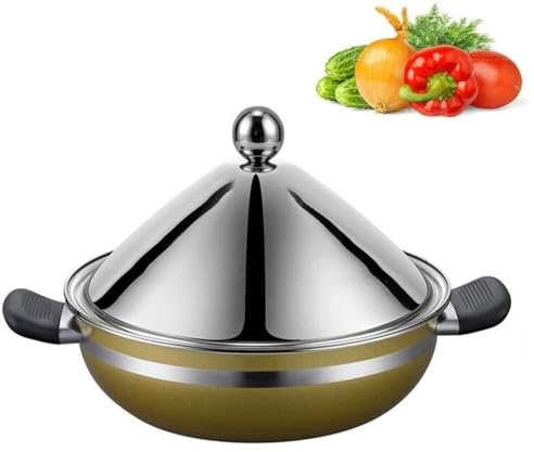 Original Moroccan tagine made of stainless steel, 100% lead-free – Ideal for stews, casseroles and slow cooking, silver