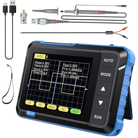 DSO152 Digitales Mini Oszilloskop, Digital-Oszilloskop 200KHz mit Abtastrate 2.5MS/s, 2.8 TFT, Triggermodus Auto/Nomal/Einzel für Anfänger, DIY, Heimgebrauch