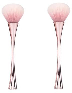 2 pennelli per rimuovere la polvere per nail art, colore oro rosa, spazzola morbida per la pulizia della polvere per trucco, spazzola per polvere per unghie acriliche, pennelli per manicure, regali di