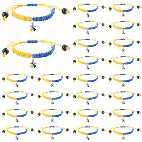 WANDIC 30 st Down-syndrom medvetenhet bandarmband, justerbara armband medvetenhet armband för medicinsk personal välgörenhetsorganisationsevenemang