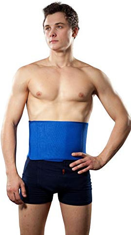 LOREY Hochwertige Rückenbandage aus Neopren, Rückenstütze, Nierengurt, Lumbalbandage (XXL, Blau)