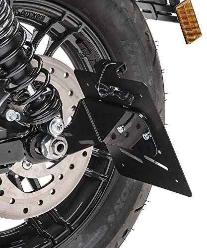 Kennzeichenhalter seitlich S Kompatibel mit Harley Davidson Sportster 04-20 schwarz