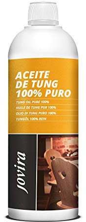 JOVIRA PINTURAS Aceite de Tung (100% Puro). Indicado para tratar la madera, protegiéndola del sol y lluvia. Evita la entrada de humedades. (250 Mililitros) C-29B