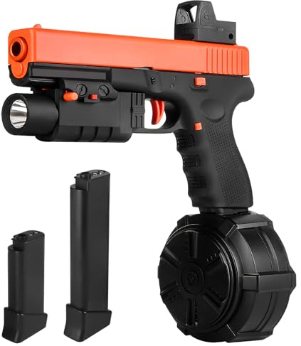 Gel Electric Blaster Toys New X2, Birthday Full Auto Includes Drum and Goggles for Outdoor Team Game, JM-X2 for Ages 14+,orange