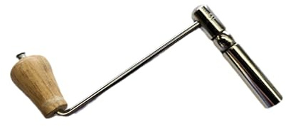 Harts Chiave a carica lunga per orologio a pendolo, in ottone cromato con manico in legno, quadrato da 4,75 mm, stile tradizionale