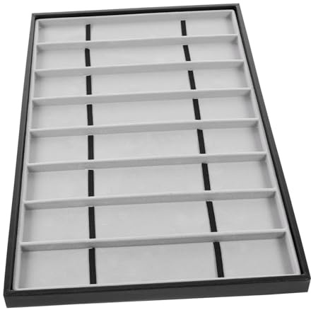 minkissy Vassoio Espositivo per Orologi da Polso 8 Slot in Mdf e Pelle Sintetica, Organizzatore Elegante per Gioielli e Orologi, per Esposizioni in Negozio