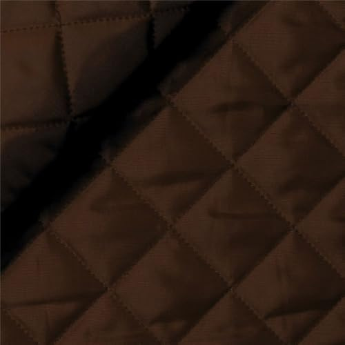 Tessuto Fodera Trapuntata al metro con ovatta Ideale per Abbigliamento, Imbottiture di Giacche e Accessori (MARRONE SCURO 111)
