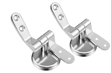 Coppia di Cerniere per Sedile WC - Kit di Fissaggio Universale con Base Circolare - Ricambi per Copriwater ad Alta Resistenza